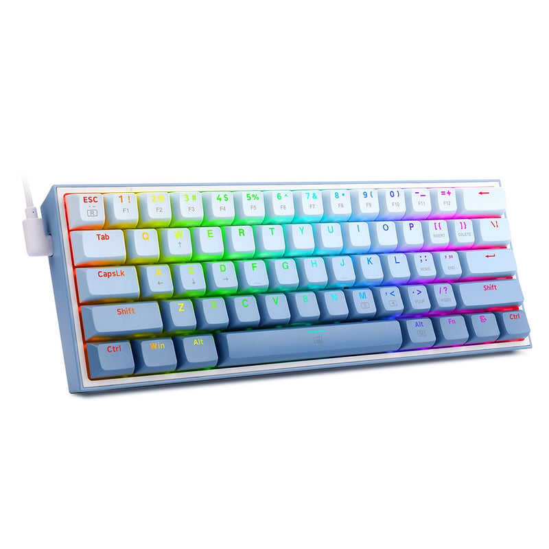 Teclado Mecânico Redragon Fizz Rgb Branco/cinza K617 Us Red