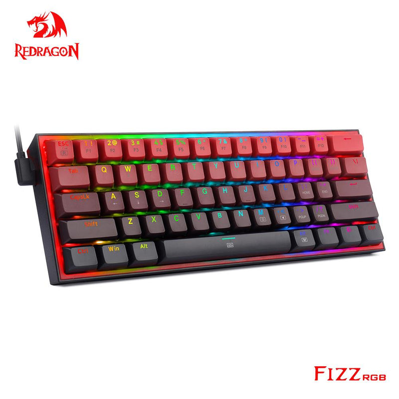 Teclado Mecânico Redragon Fizz Rgb Branco/cinza K617 Us Red